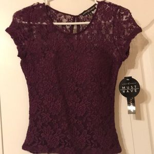 Maroon lace shirt